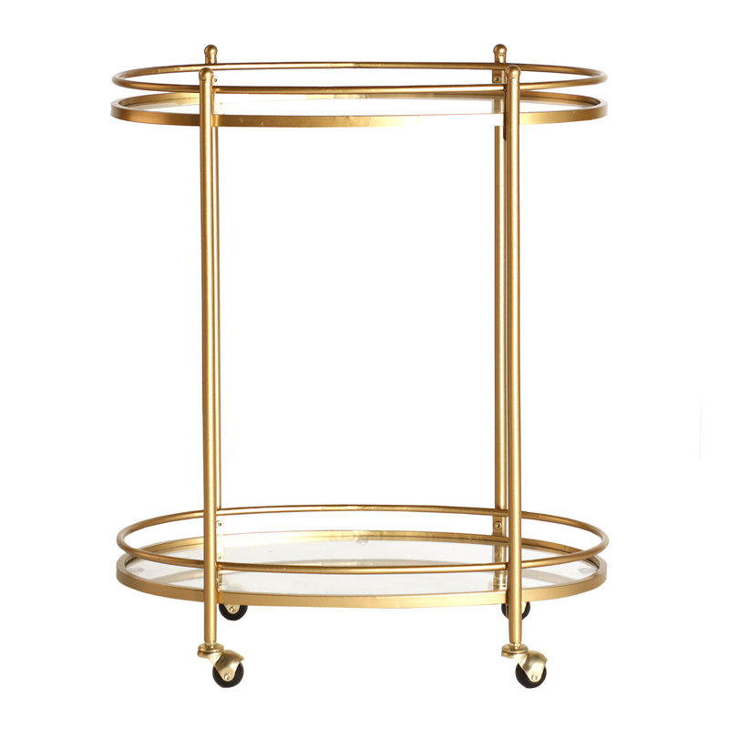 Canora Grey Caroga Gold Iron Bar Serving Cart Wayfair.co.uk